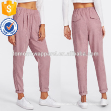 Faux Flap Pocket Back Cord Peg Pants Manufacture Wholesale Fashion Women Apparel (TA3080P)